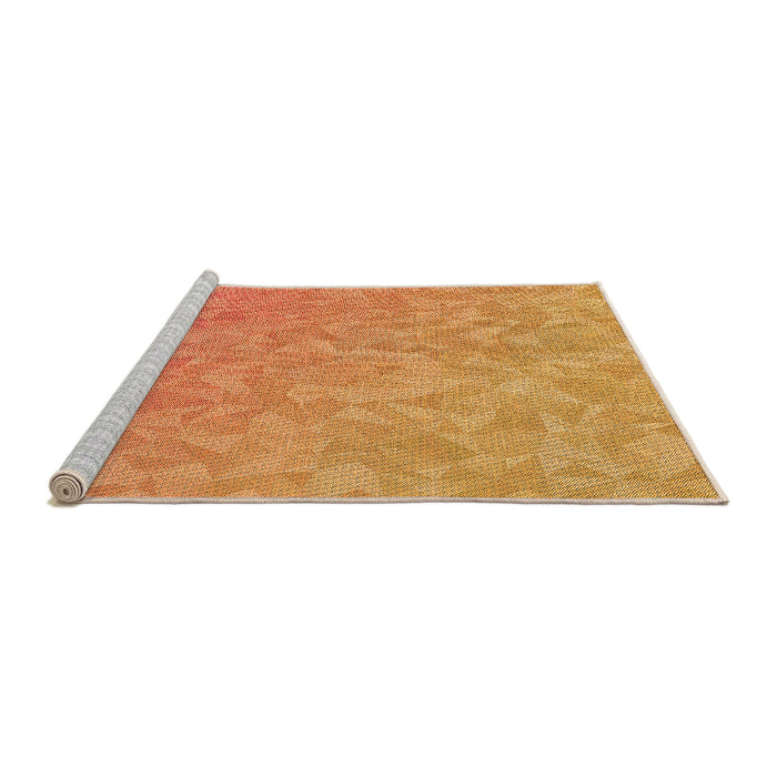Sideview of Machine Washable Transitional Orange Red Orange Rug, wshpat3813org