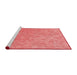Sideview of Machine Washable Transitional Fire Red Rug, wshpat3813rd