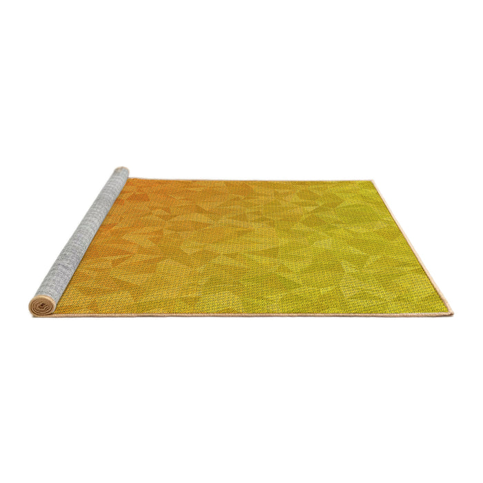 Sideview of Machine Washable Transitional Neon Orange Rug, wshpat3813yw