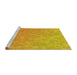 Sideview of Machine Washable Transitional Neon Orange Rug, wshpat3813yw