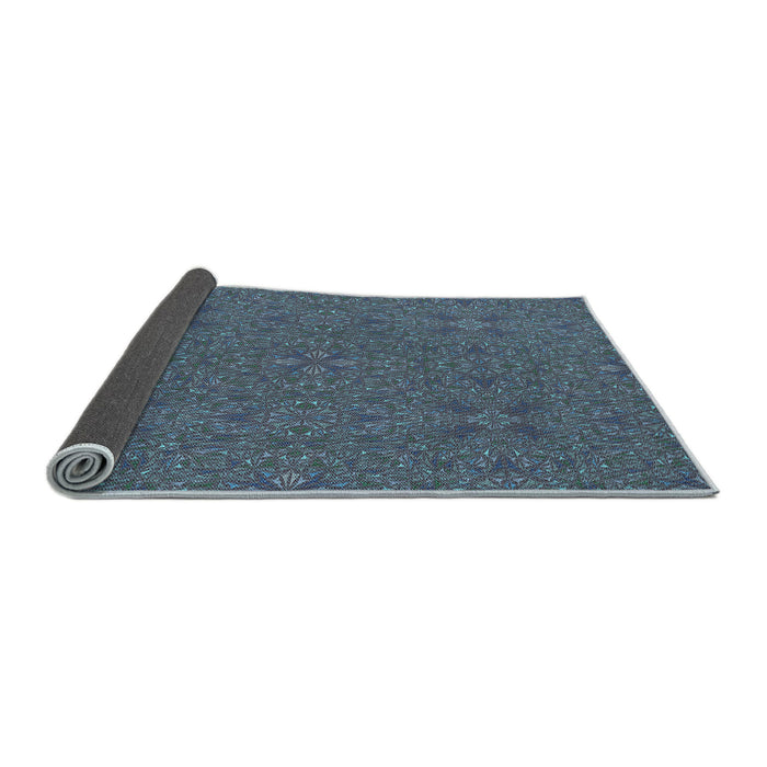 Thickness of Patterned Silk Blue Rug, pat3814lblu