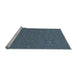 Sideview of Machine Washable Transitional Silk Blue Rug, wshpat3814lblu