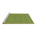 Sideview of Machine Washable Transitional Pistachio Green Rug, wshpat3815brn