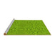 Sideview of Machine Washable Transitional Dark Lime Green Rug, wshpat3815yw