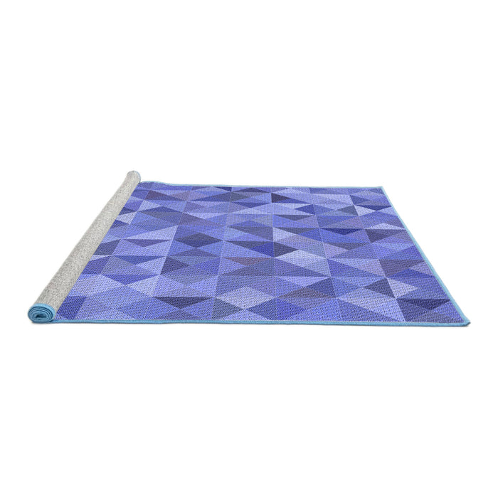 Sideview of Machine Washable Transitional Sky Blue Rug, wshpat3816blu