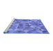 Sideview of Machine Washable Transitional Sky Blue Rug, wshpat3816blu