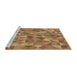 Sideview of Machine Washable Transitional Red Rug, wshpat3816brn