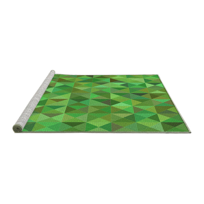Sideview of Machine Washable Transitional Dark Lime Green Rug, wshpat3816grn