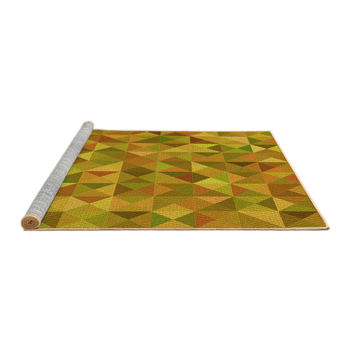 Sideview of Machine Washable Transitional Yellow Rug, wshpat3816yw