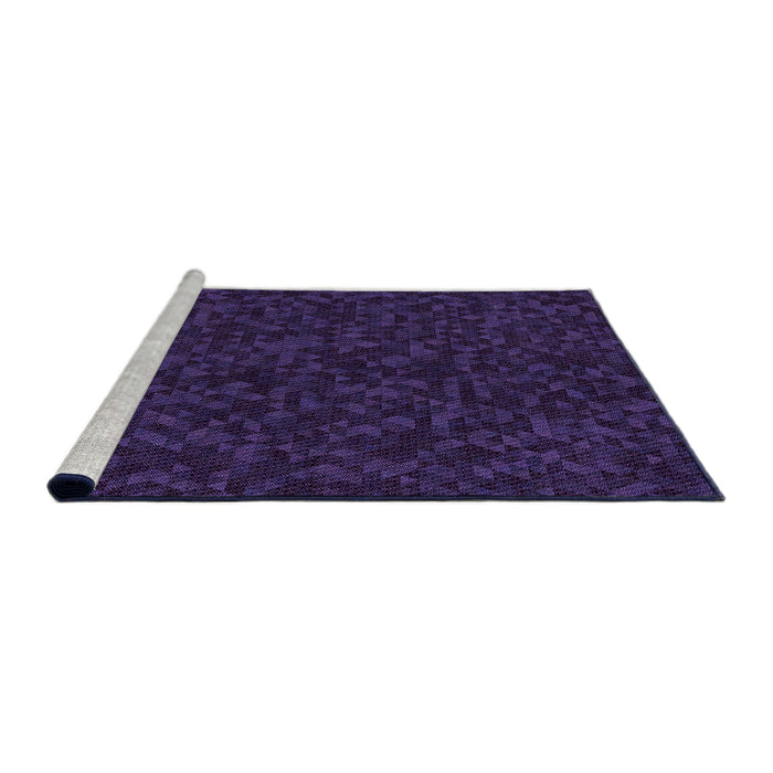 Sideview of Machine Washable Transitional Night Blue Rug, wshpat3817pur