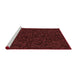 Sideview of Machine Washable Transitional Night Red Rug, wshpat3817rd