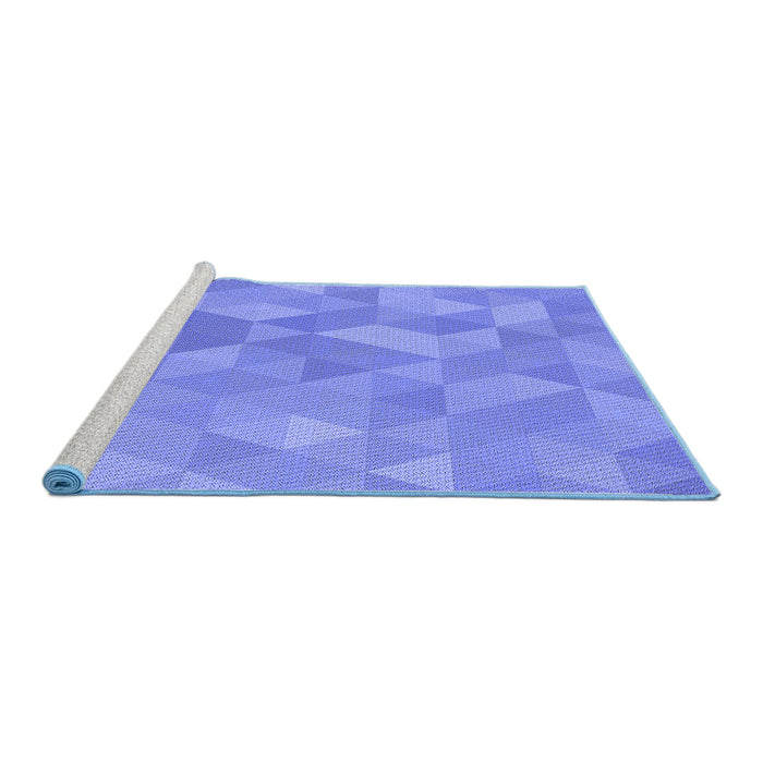 Sideview of Machine Washable Transitional Sky Blue Rug, wshpat3818blu