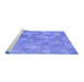 Sideview of Machine Washable Transitional Sky Blue Rug, wshpat3818blu
