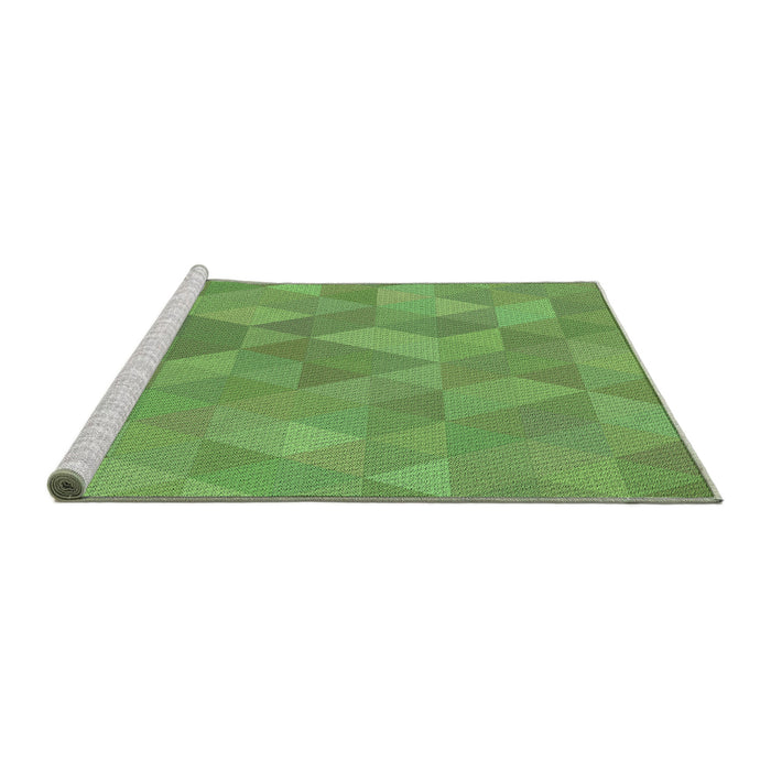 Sideview of Machine Washable Transitional Dark Lime Green Rug, wshpat3818grn