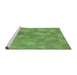 Sideview of Machine Washable Transitional Dark Lime Green Rug, wshpat3818grn