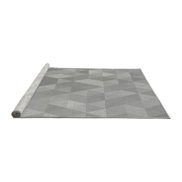 Sideview of Machine Washable Transitional Silver Gray Rug, wshpat3818gry