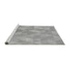 Sideview of Machine Washable Transitional Silver Gray Rug, wshpat3818gry