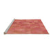 Sideview of Machine Washable Transitional Tomato Red Rug, wshpat3818org