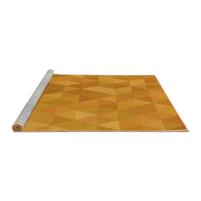 Sideview of Machine Washable Transitional Neon Orange Rug, wshpat3818yw