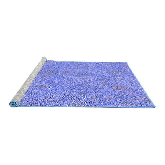 Sideview of Machine Washable Transitional Sky Blue Rug, wshpat3819blu