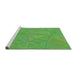 Sideview of Machine Washable Transitional Dark Lime Green Rug, wshpat3819grn