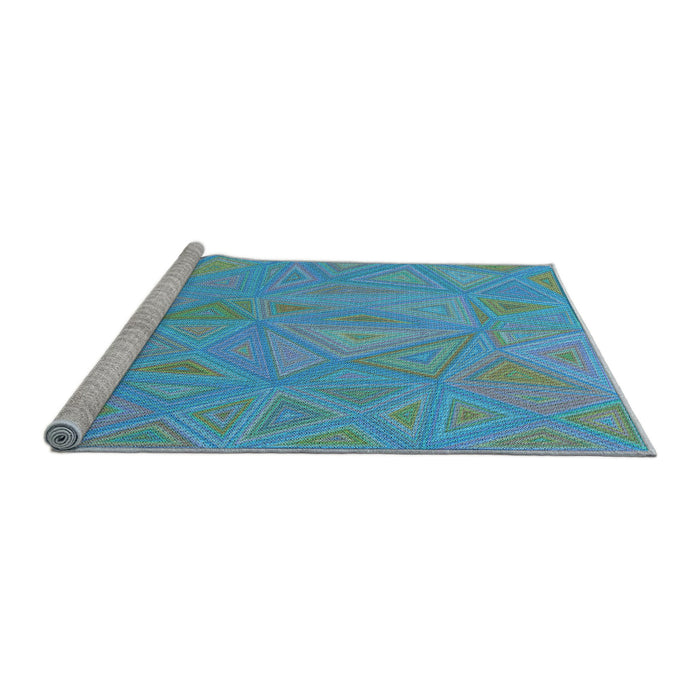 Sideview of Machine Washable Transitional Blue Ivy Blue Rug, wshpat3819lblu