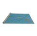 Sideview of Machine Washable Transitional Blue Ivy Blue Rug, wshpat3819lblu