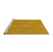 Sideview of Machine Washable Transitional Orange Rug, wshpat3819yw