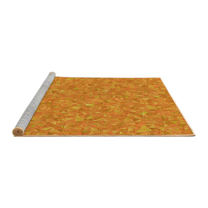 Sideview of Machine Washable Transitional Orange Red Orange Rug, wshpat3820yw