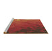 Sideview of Machine Washable Transitional Red Rug, wshpat3822brn