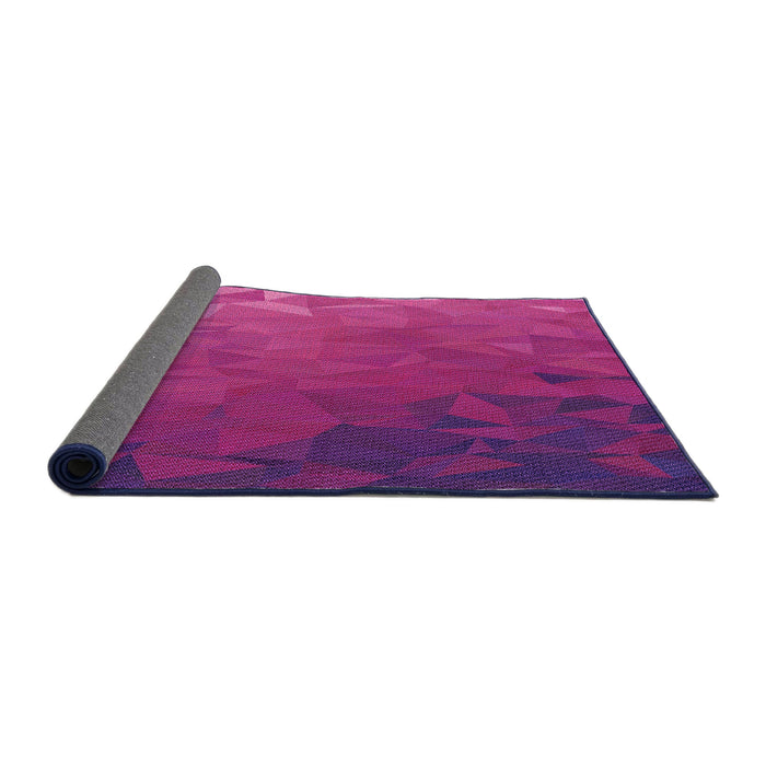Thickness of Patterned Deep Pink Rug, pat3822pur