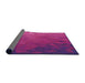 Thickness of Patterned Deep Pink Rug, pat3822pur