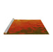 Sideview of Machine Washable Transitional Orange Red Orange Rug, wshpat3822yw