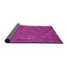 Thickness of Patterned Fuchsia Magenta Purple Rug, pat3823pur
