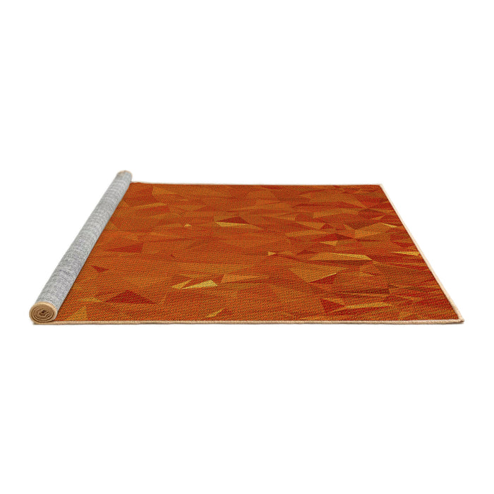 Sideview of Machine Washable Transitional Orange Red Orange Rug, wshpat3823yw