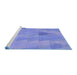 Sideview of Machine Washable Transitional Denim Blue Rug, wshpat3824blu