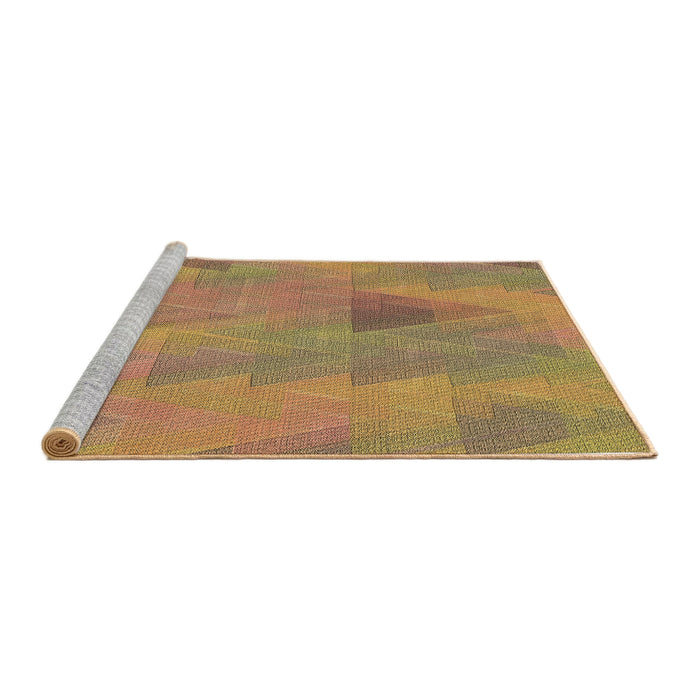 Sideview of Machine Washable Transitional Red Rug, wshpat3824brn