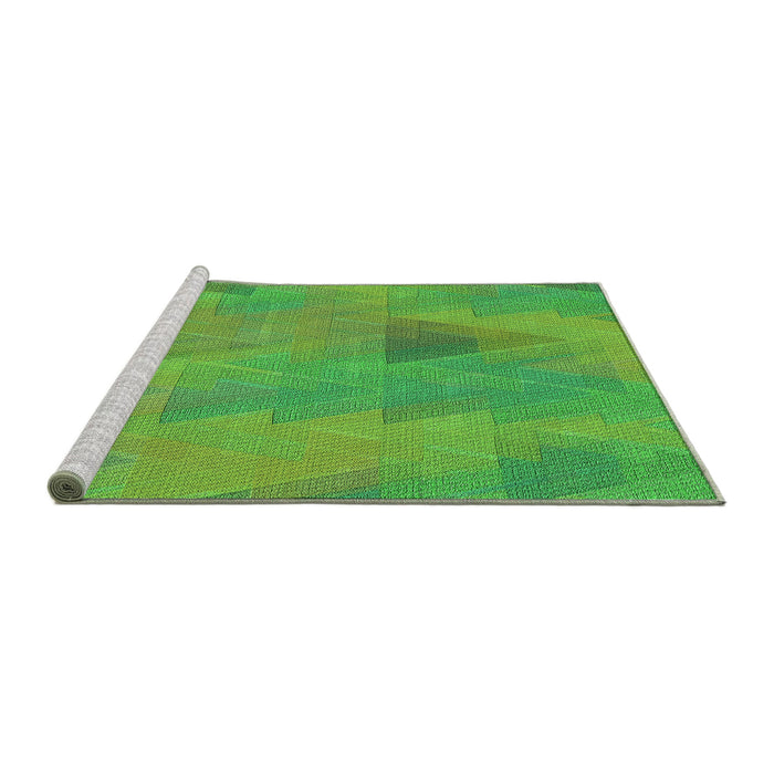 Sideview of Machine Washable Transitional Dark Lime Green Rug, wshpat3824grn