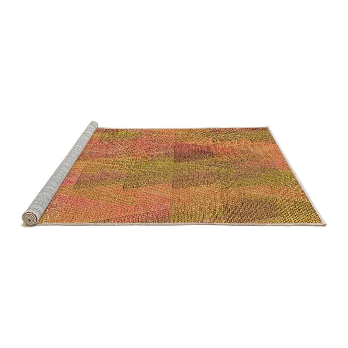 Sideview of Machine Washable Transitional Orange Rug, wshpat3824org