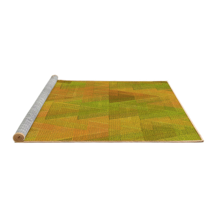 Sideview of Machine Washable Transitional Deep Yellow Rug, wshpat3824yw