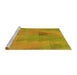 Sideview of Machine Washable Transitional Deep Yellow Rug, wshpat3824yw