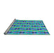 Sideview of Machine Washable Transitional Blue Ivy Blue Rug, wshpat3825lblu