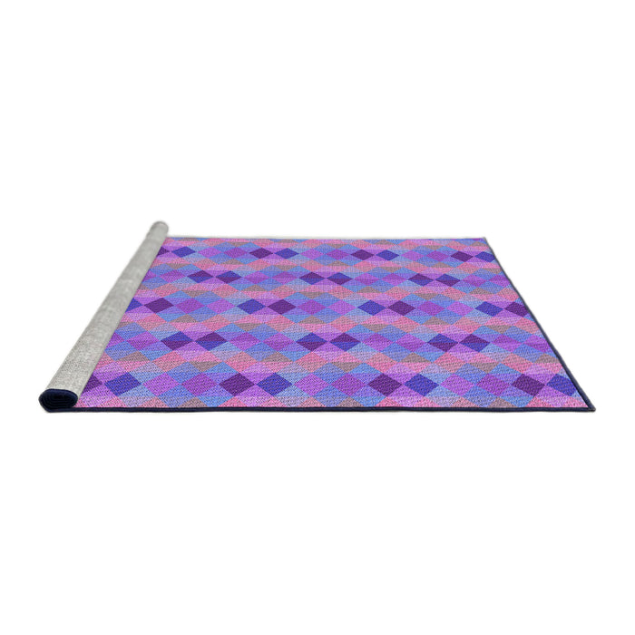 Sideview of Machine Washable Transitional Purple Mimosa Purple Rug, wshpat3825pur