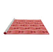 Sideview of Machine Washable Transitional Orange Rug, wshpat3825rd