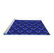 Sideview of Machine Washable Transitional Sapphire Blue Rug, wshpat3826blu