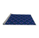 Sideview of Machine Washable Transitional Sapphire Blue Rug, wshpat3826lblu