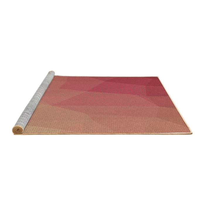 Sideview of Machine Washable Transitional Fire Red Rug, wshpat3827brn