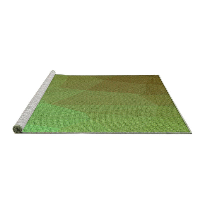 Sideview of Machine Washable Transitional Olive Green Rug, wshpat3827grn
