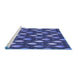 Sideview of Machine Washable Transitional Light Slate Blue Rug, wshpat3828blu