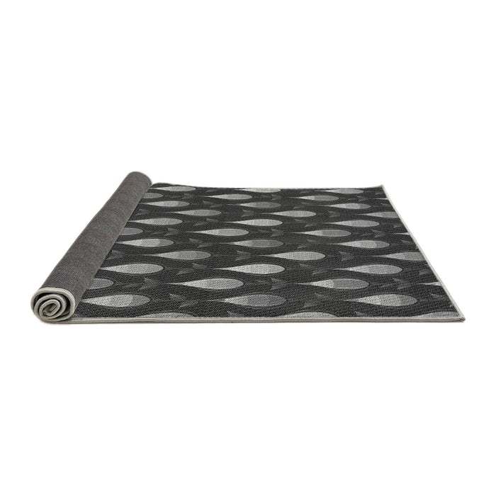 Thickness of Patterned Charcoal Black Rug, pat3828gry
